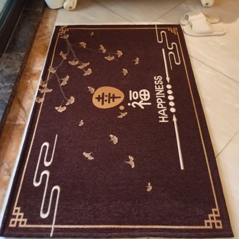 咖啡色地垫客厅入户门厅毯布艺提花门H垫卧M室地毯新房进门脚垫机