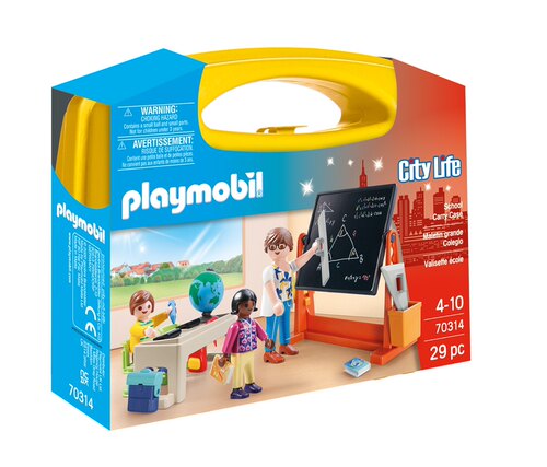 playmobil摩比世界70314学校手提箱便携箱玩具礼物