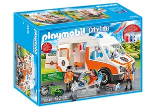 playmobil70049带灯 救护车摩比世界玩具