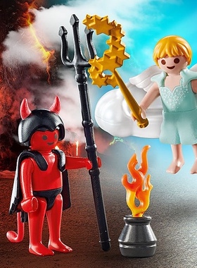 playmobil摩比世界specialplus特别人偶套装71170小天使和小恶魔