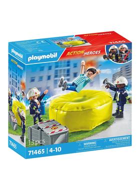 playmobil摩比世界71465 消防员和救生气垫仿真过家家情景玩具