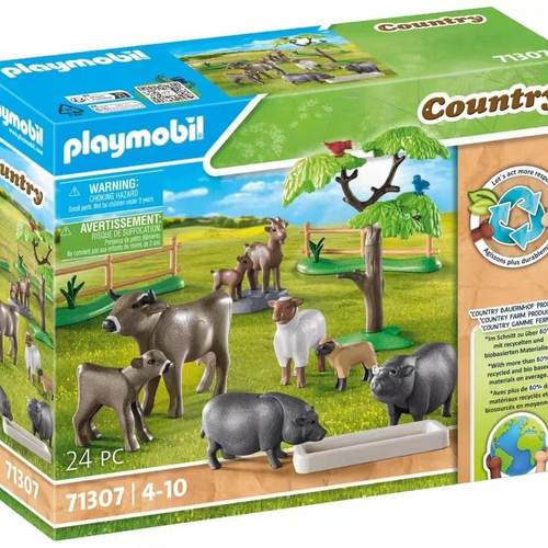【乡村系列】playmobil摩比世界71307动物围栏玩具人偶