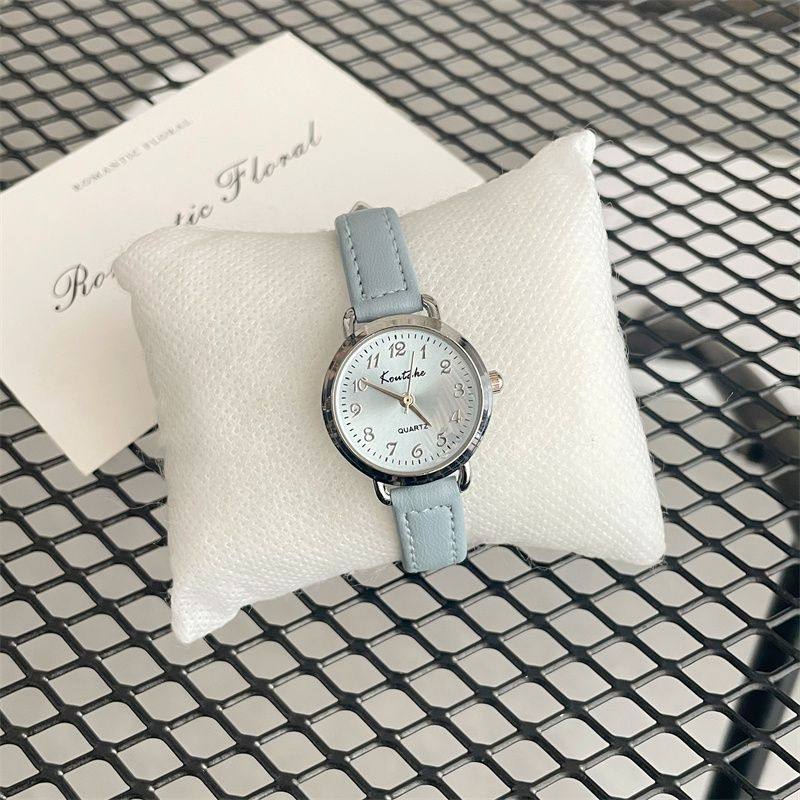 雾霾蓝学生考试防水小表盘手表