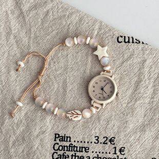 艺术感手表链条式ins风高颜值学生小众diy简约防水文艺森系小表盘