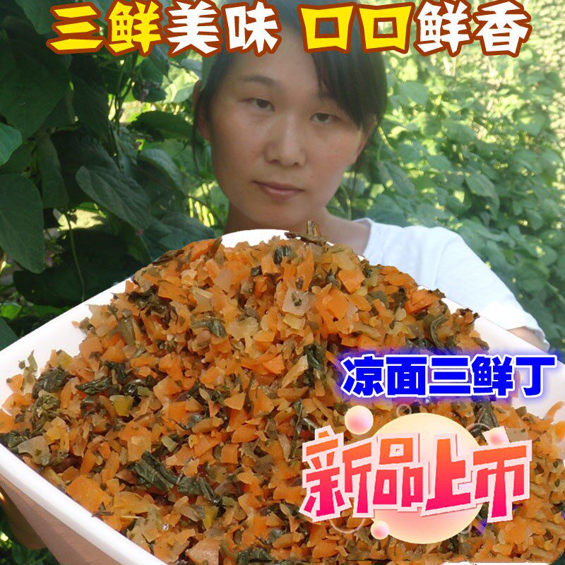 山东胡萝卜咸菜济南腌制三鲜丁夏至凉面调料红萝卜香椿芽芥菜疙瘩