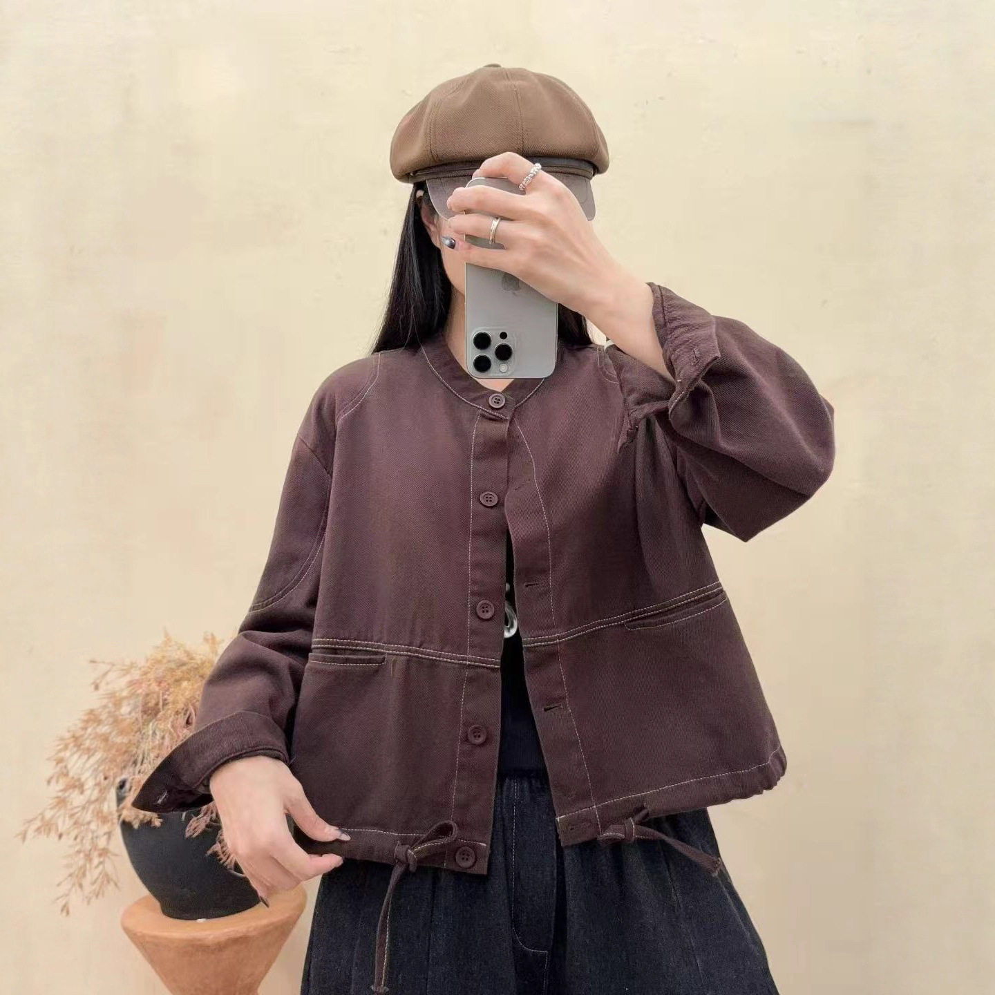 25年秋款外套立领明线工装棒球服外套宽松休闲韩版学院风上衣夹克