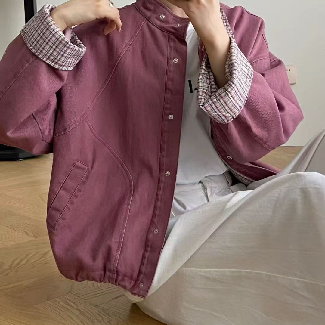 2025年秋款棉服立领加棉加厚保暖外套长袖宽松休闲韩版学院风