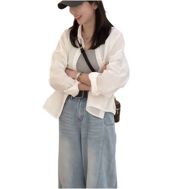 韩系衬衫外套+背心上衣女2025春季新款休闲时尚百搭叠穿两件套装