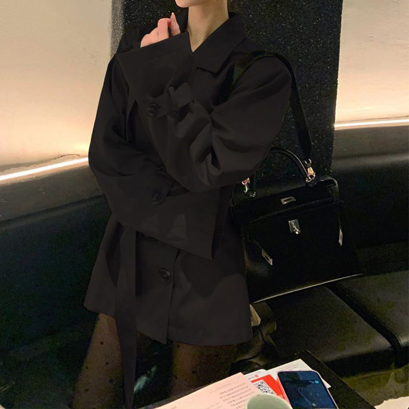 2026年春秋季新款百搭双排扣长袖宽松显瘦西装领中长款风衣外套女,女装/女士精品,风衣,淘宝优惠券,粉丝福利购,淘宝优惠卷