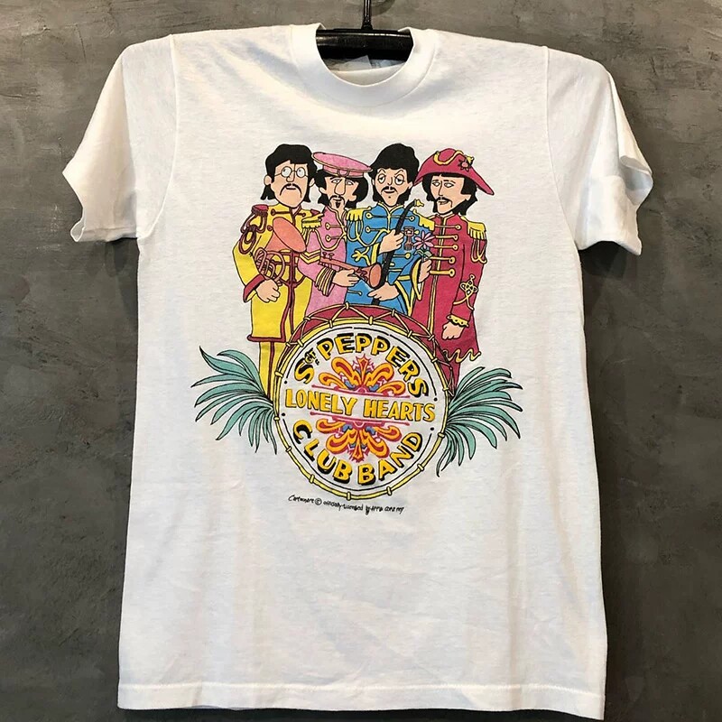 Sgt. Pepper's Lonely Hearts Club Band摇滚乐队男300克短袖T恤