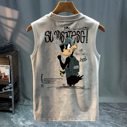 夏季美式新款运动无袖背心