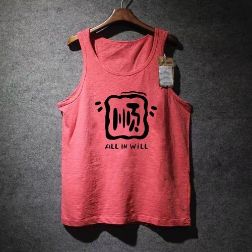 外贸尾货余货100%纯棉美式潮流印花背心男夏季宽松圆领坎肩百搭