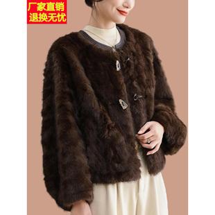 短款海宁皮草外套女年轻彷貂绒豹纹大衣时尚皮毛一体2025新款爆款