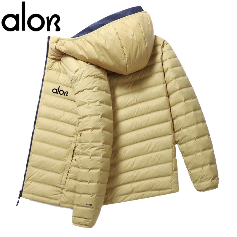 aloB双面穿羽绒服男情侣两面穿鸭绒新款冬季保暖连帽短款运动外套