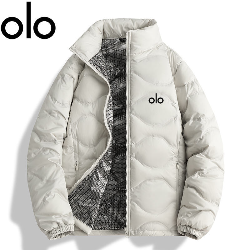 alo羽绒服男白鸭绒2025新款冬季保暖外套潮宽松休闲运动立领上衣