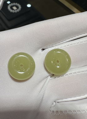 卡17.4×7.0mm和田玉黄口料平安扣单个价