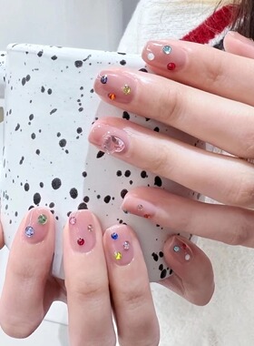 ARATA 定制高品质超闪 平底圆形钻 水晶美甲饰品钻饰材料包