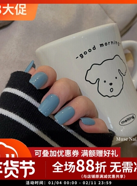 韩国进口小清新品牌VERYGOOD甲油胶高级感纯欲蓝色甲油胶显白时