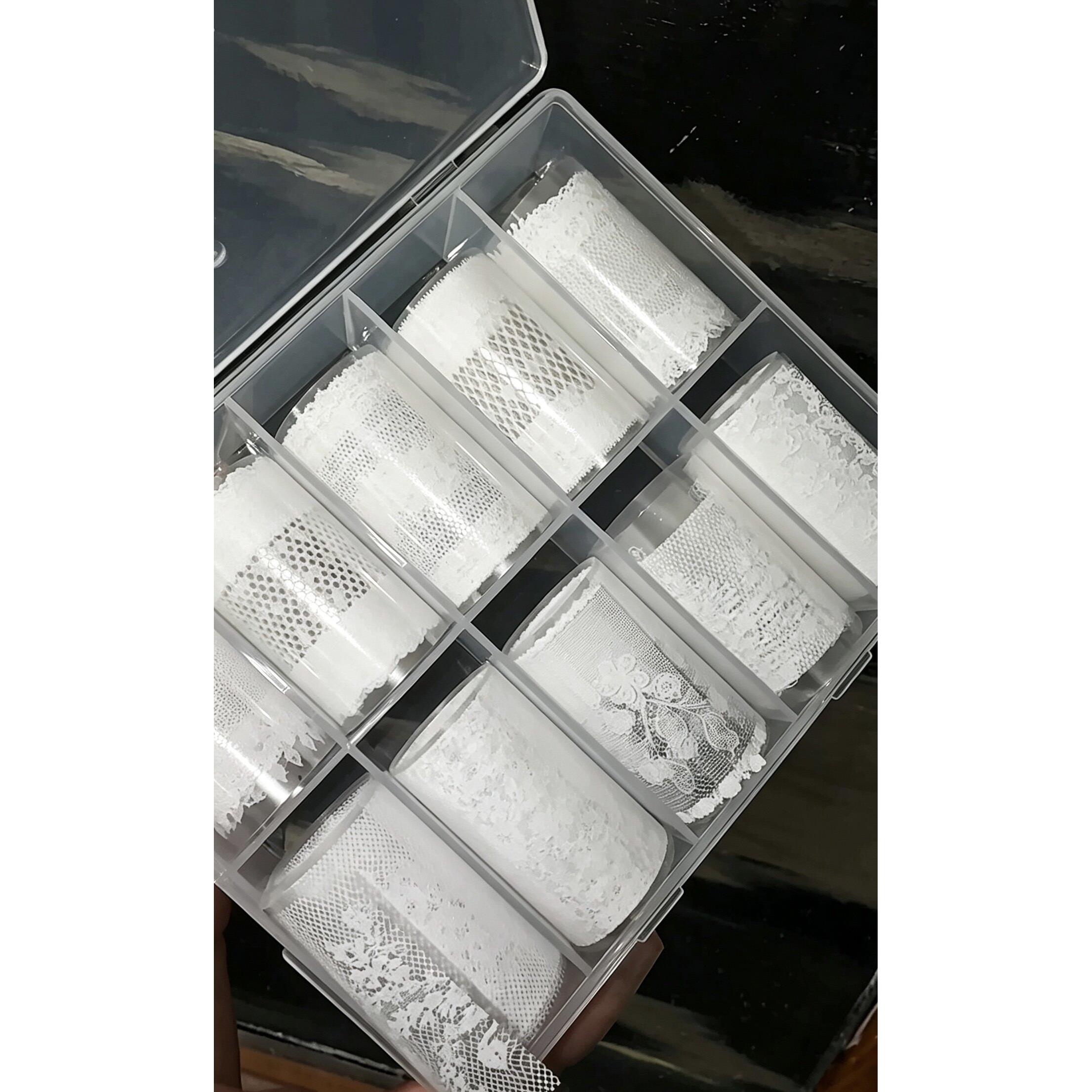 复古蕾丝美甲转印纸10格混装图片