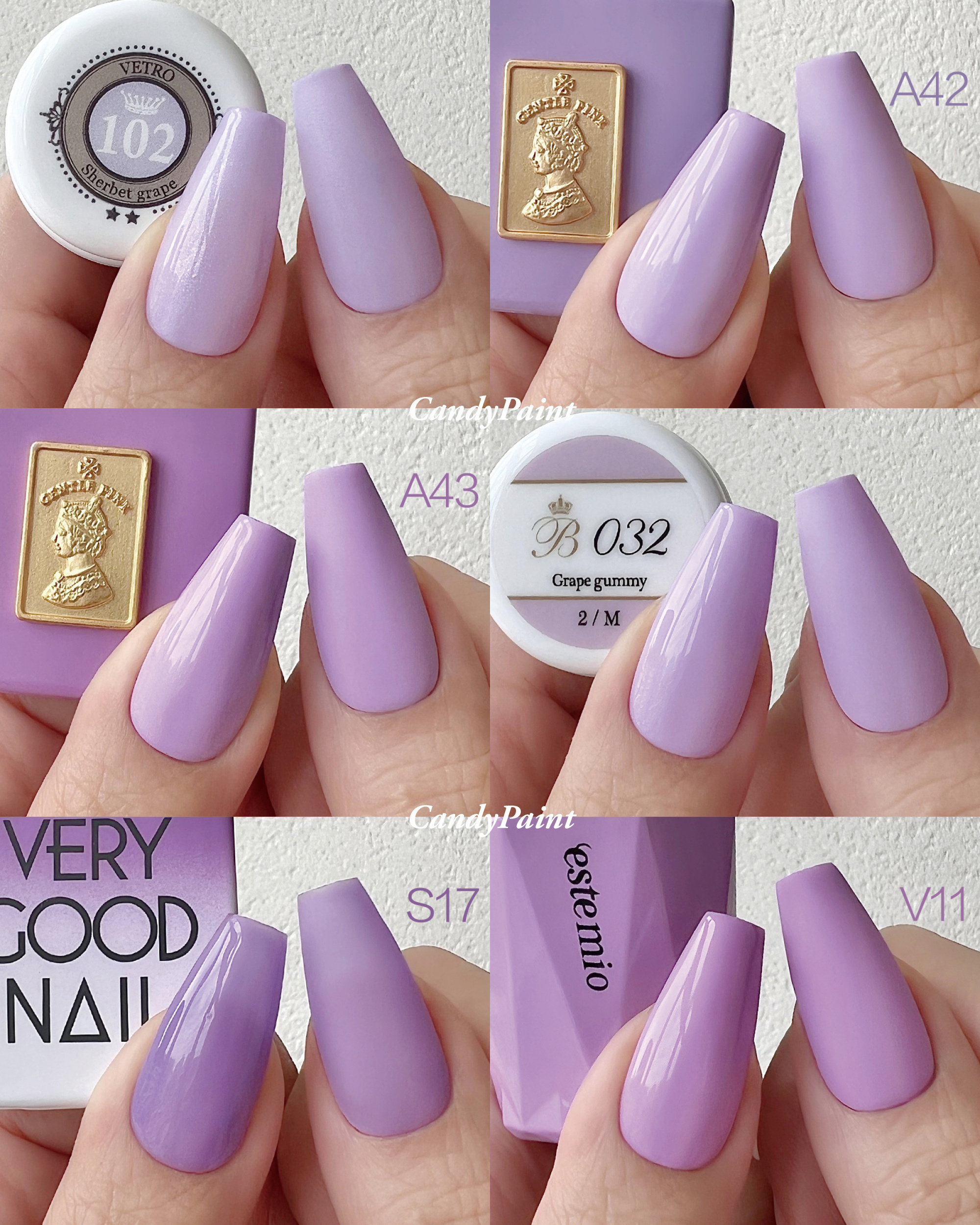 浅紫色系合集日本美甲甲油胶