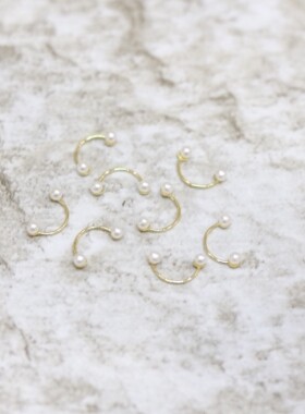 日式 ARATA ins金色 微笑线珍珠 笑脸框 微笑框 保色美甲指甲饰品