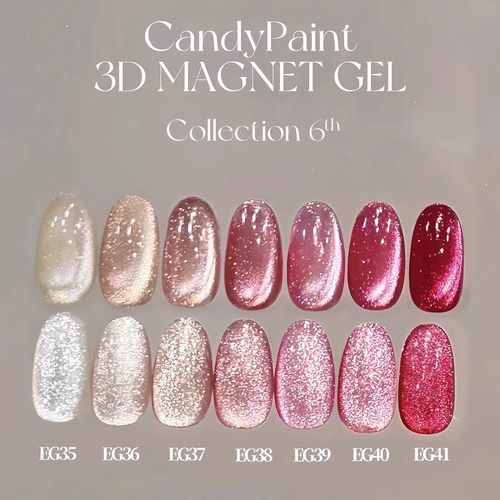 CandyPaint第六弹猫眼胶3D立体光感高密高亮磁粉圣诞新年热门色
