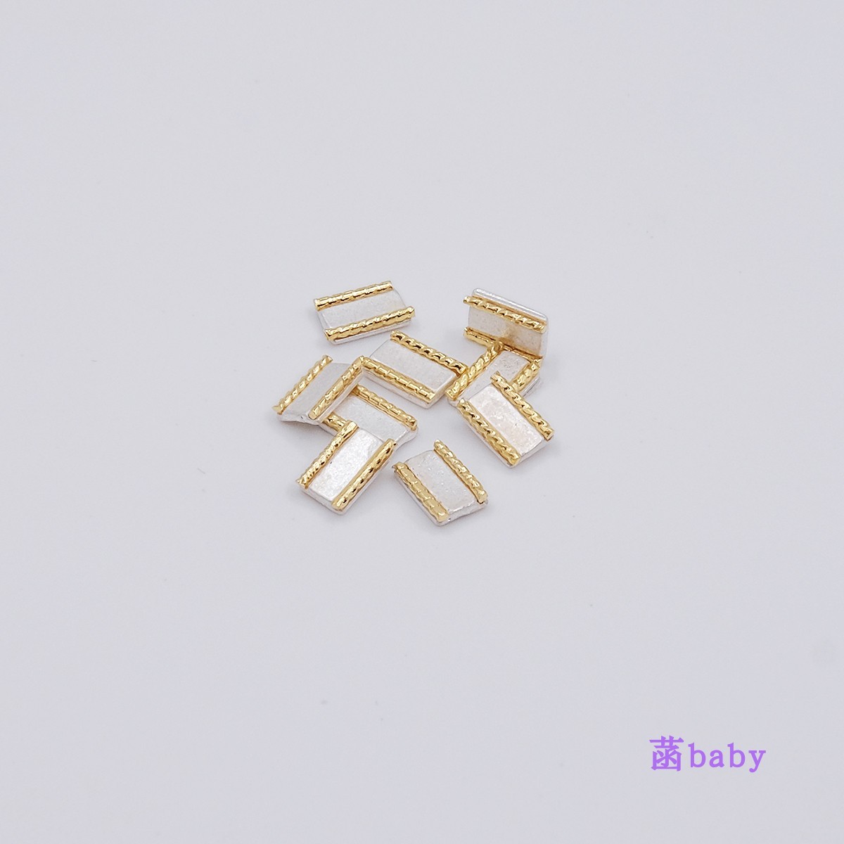 日式ARATA美甲饰品银白色