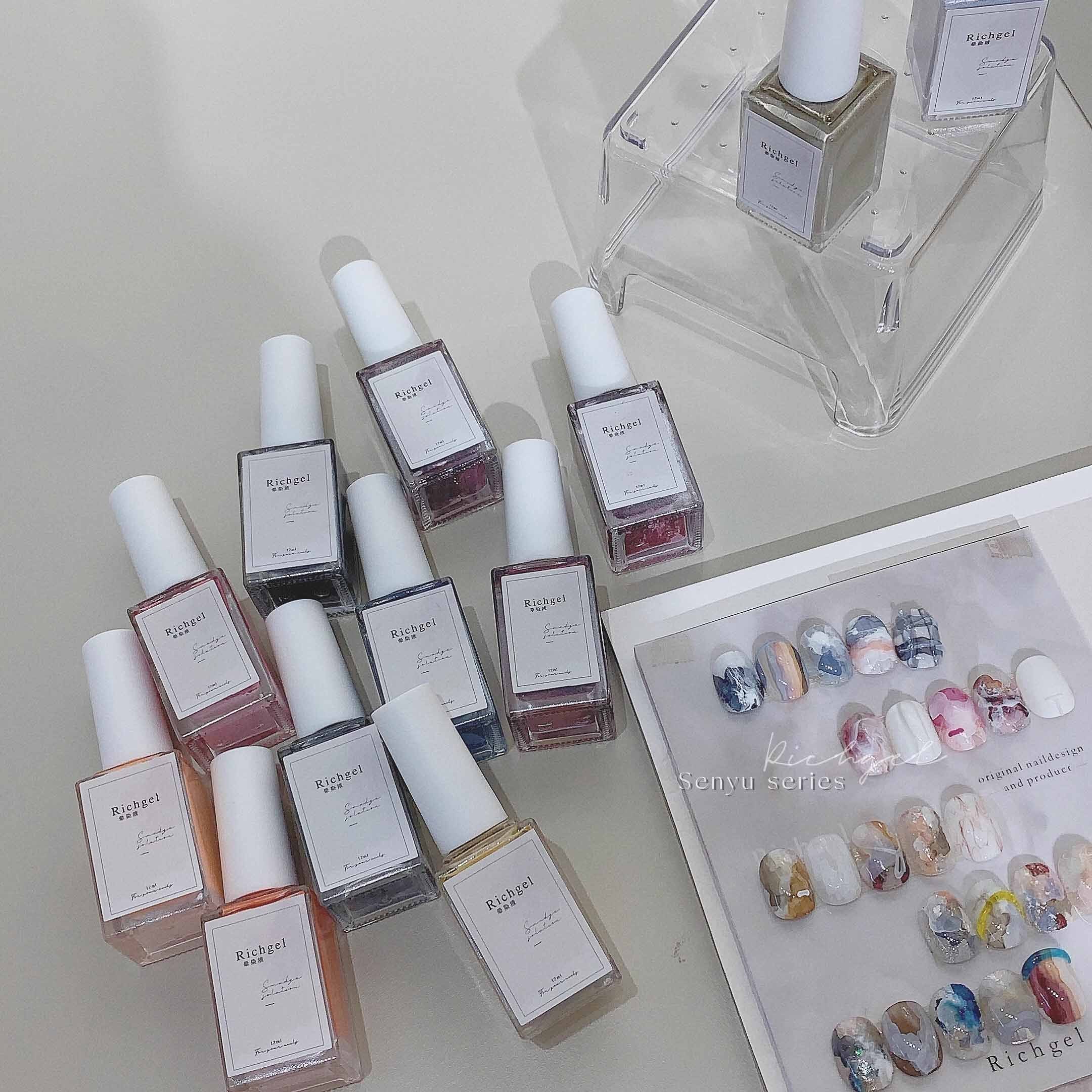 Rich gel 森屿系列晕染液美甲专用彩绘渐变大理石纹水染液 极地白