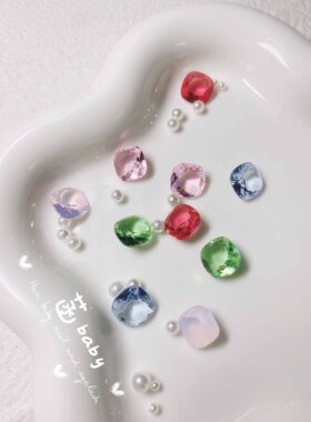 ARATA 新品 肥方透彩钻石饰品 美甲彩色异形钻爆闪 指甲配饰