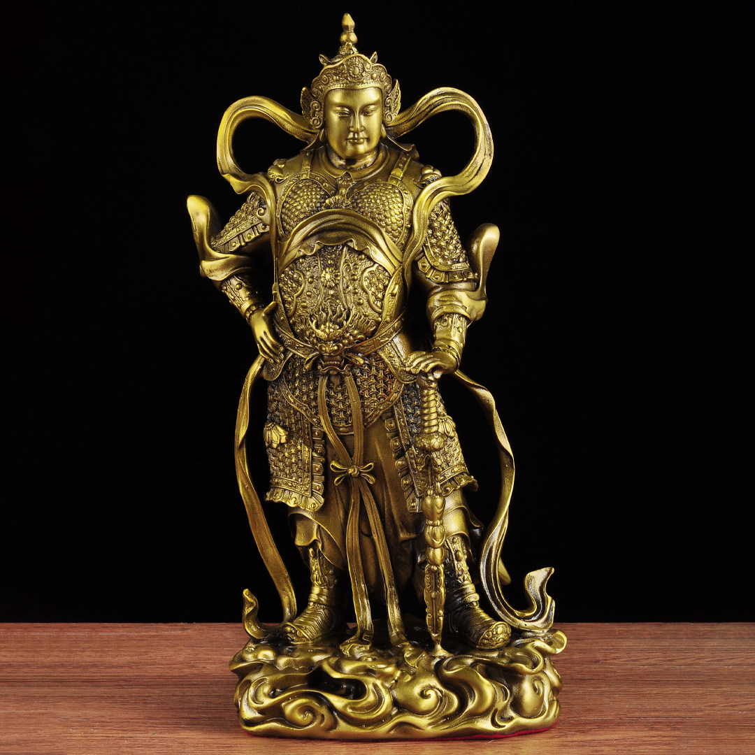 黄铜韦陀佛像摆件韦陀伽蓝护法神像韦驮韦陀菩萨护法家用寺庙供奉