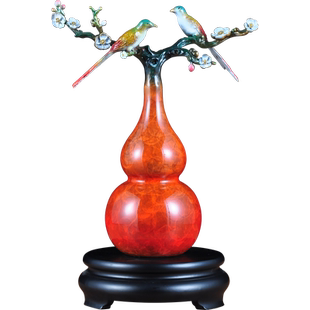 彩铜葫芦摆件招财福禄喜上眉梢家居客厅酒柜玄关装饰品乔迁送礼品