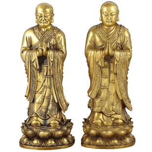 黄铜迦叶阿难尊者摆件罗汉铜像佛陀释迦牟尼佛寺庙佛堂供奉工艺品