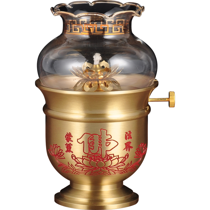 黄铜油灯防风灯液体酥油灯