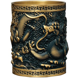 全铜笔筒摆件送恩师长辈退休生日纪念品礼物书房办公室桌面装饰品