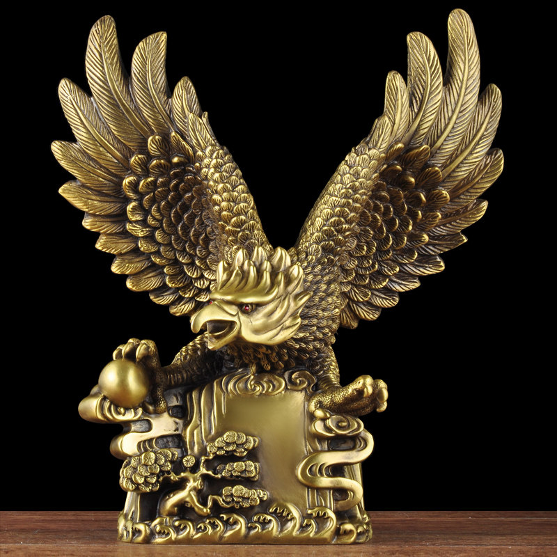 全铜大展宏图老鹰摆件铜鹰家居客厅电视柜公司办公室摆设商务礼品