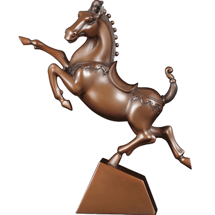 紫铜一马当先生肖马摆件马到成功家居客厅电视柜现代创意装饰品