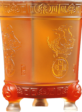 琉璃笔筒高档书房恩师实用摆件