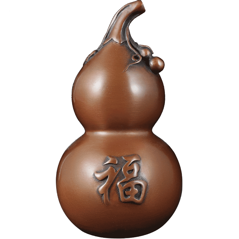 紫铜福禄寿葫芦摆件一套招财