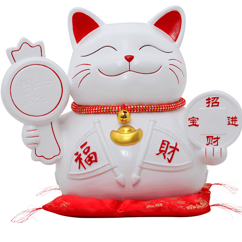 二维码招财猫摆件开业收银台店铺小大号创意可爱蓝牙收钱收款音箱