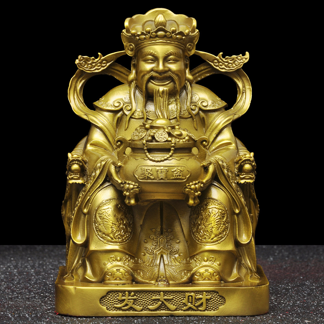 纯黄铜财神爷摆件财位供奉开业