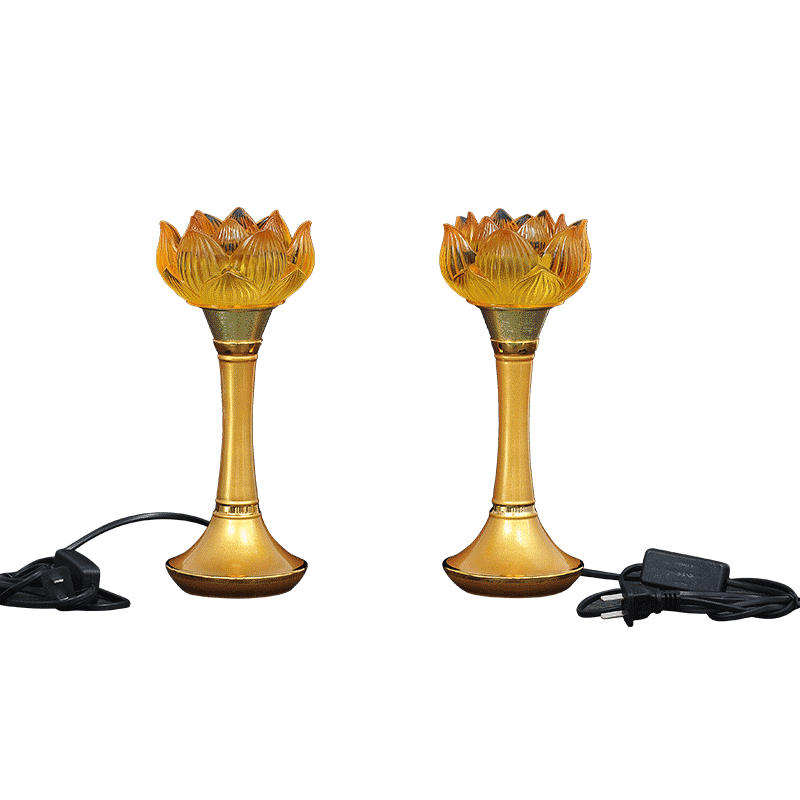 七彩莲花灯佛供灯家用 led莲花灯佛供灯观音荷花灯长明灯供灯一对