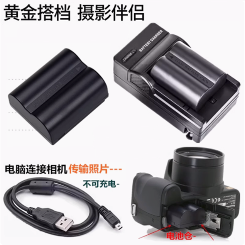 适用于松下DMC-FZ35 FZ38 FZ8 FZ50GK数码相机电池+充电器+数据线