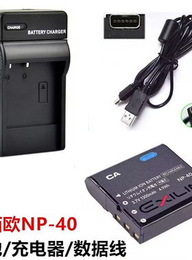 适用卡西欧EX-Z200 Z300 Z400 Z450相机NP-40电池+充电器+数据线