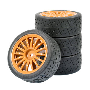 1:10竞速胎xv02平跑轮胎ptg房车尼龙轮毂AK787田宫TT02抓地胎FW06