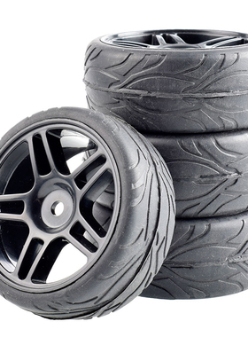 RC模型车1:10房车94123平跑轮胎AE86竞速FW06塑料轮毂TT02公路胎