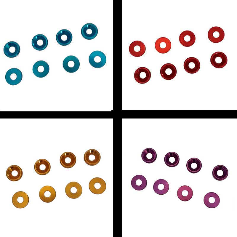 RC遥控模型车多用途彩色铝合金M4沉头垫圈垫片M3螺丝介子球头垫