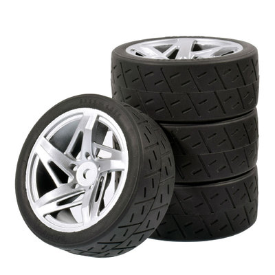 1:10平跑轮胎ptg2房车D3轮毂竞速胎xv01田宫TT02抓地软胎FW06