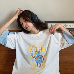 實拍潮夏季加肥加大碼女裝斤胖胖妹妹顯瘦上衣短袖恤