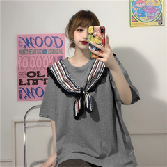 實拍潮夏季加肥加大碼女裝胖胖妹妹顯瘦上衣短袖恤