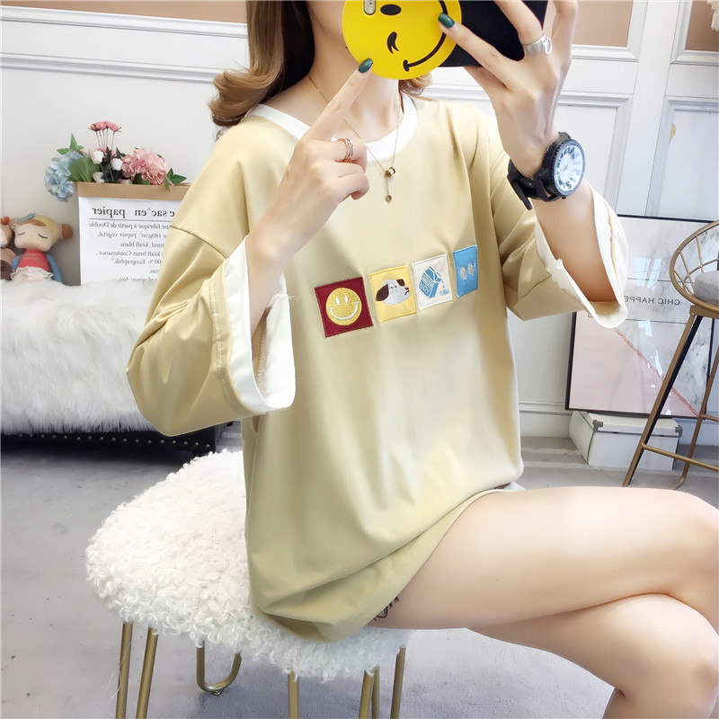 2021 real shot fashion summer fattening plus size women's fat mm fat sister slim top short sleeve T-shirt